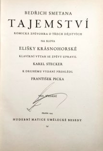 Tajemství - komická zpěvohra o třech dějstvích