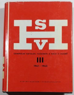 Generální katalog o hudbě a knih o hudbě III (1961-1963)