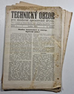 Technický obzor pro moderní zpracování dřeva č. 1 - 12 /1932 ročník 4.