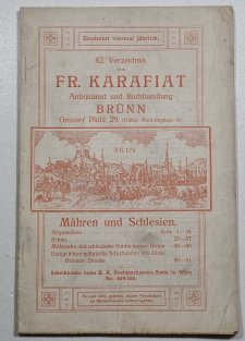 42 Verzeichnis von Fr. Karafiat Antiquariat und Buchhandlung Brünn