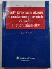 Vady právních úkonů v soukromoprávních vztazích a jejich důsledky - 