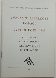 Významní liberečtí rodáci výročí roku 1987 
