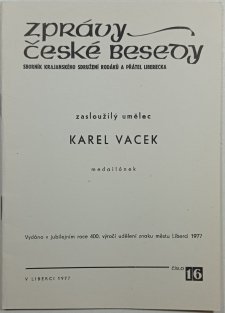 Karla Vacek - Zprávy České besedy 16