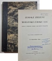 Zemské zřízení moravské z roku 1535 - 