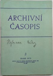Archivní časopis 3- ročník 1975 - 