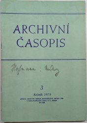 Archivní časopis 3- ročník 1975 - 