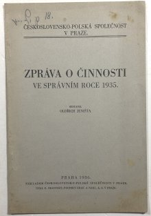 Zpráva o činnosti ve správním roce 1935