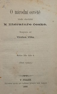 O národní osvětě k literatuře české