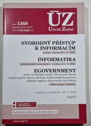 ÚZ 1368 - Svobodný přístup k informacím  / Informatika / Egoverment - 
