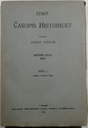 Český časopis historický - ročník XXXI, sešit 3. - 