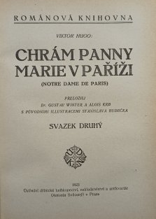Chrám Panny Marie v Paříži svazek 1.-2.