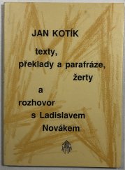 Texty, překlady a parafráze, žerty a rozhovor s Ladislavem Novákem - 