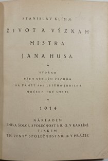 Život a význam mistra Jana Husa