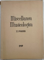 Miscellanea Musicologica XI.svazek 1959 - 