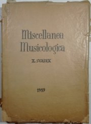 Miscellanea Musicologica X.svazek 1959 - 