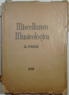Miscellanea Musicologica X.svazek 1959