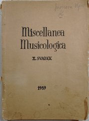 Miscellanea Musicologica X.svazek 1959 - 