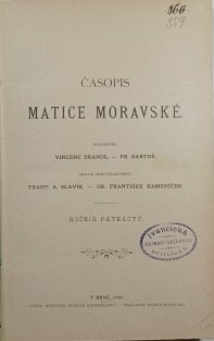 Časopis Matice moravské, ročník 15