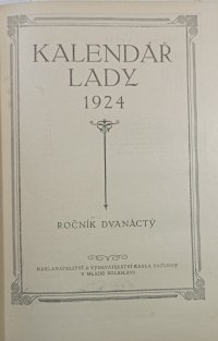 Kalendář Lady 1923,1924,1925,1926