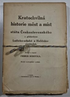Kratochvilná historie měst a míst státu Československého