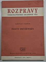 Fasti Ostienses  - Rozpravy ČSAV 6/1957 ročník 67 