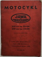 Motocykl Jawa 250 ccm typ 353/04, 350 ccm typ 354/04 - návod k obsluze - 