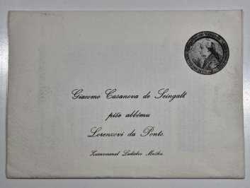 Giacomo Casanova de Seingalt píše abbému Lorenzovi da Ponte