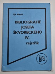 Bibliografie Josefa Škvoreckého IV. - rejstřík - 