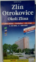 mapa - Zlín, Otrokovice Okolí Zlína plán města 1:15 000 /1:100 000/ - plán města