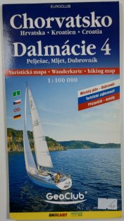 mapa - Chorvatsko - Dalmácie 4 - Pelješac, Mljet, Dubrovník 1:100 000