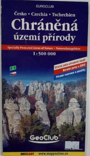 mapa - Chráněná území přírody Česko 1:500 000