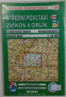 mapa - KČT 39 - Střední Povltaví/Zvíkov a Orlík 1: 50 000