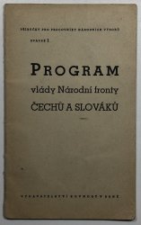Program vlády Národní fronty Čhechů a Slováků - 