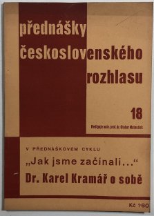 Dr. Karel Kramář o sobě