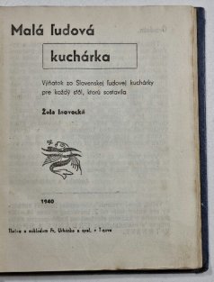 Malá ludová kuchárka (slovensky)