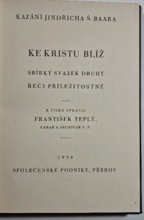 Ke Kristu blíž sv. 2 - Řeči příležitostné