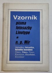 Vzorník písma Linotype n.p.  Mír - 