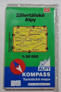 mapa - Zillertálské Alpy - Kompass 37 /1:50 000/