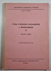 Výbor z literatury staroanglické a středoanglické II - Slovník k textům