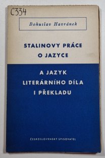 Stalinovy práce o jazyce a jazyk literárního díla i překladu