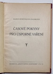 Časové pokyny pro úsporné vaření