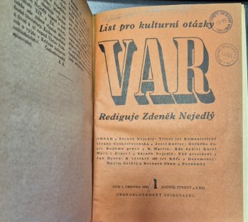 VAR ( List pro kulturní otázky ) ročník IV. / 1951-1953