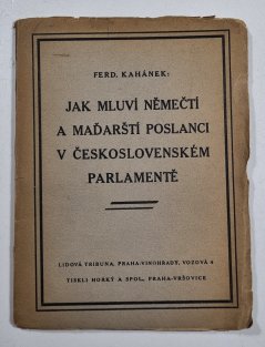 Jak mluví němečtí a maďarští poslanci v československém parlamentě