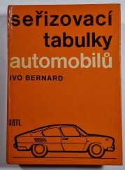 Seřizovací tabulky automobilů - 