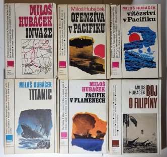 6x Miloš Hubáček (komplet - Titanik, Vítězství v Pacifiku, Invaze...)