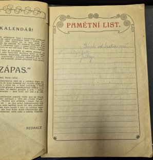 Český zápas 1922 - rodinný kalendář církve československé (ročník I.)