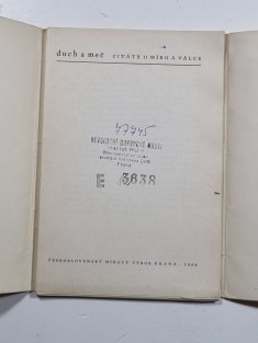 Duch a meč - citáty o míru a válce