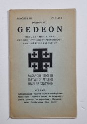 GEDEON č. 5/1932, ročník III. - Revue en miniature pro duchovní život přítomnosti a pro přátele Palestiny