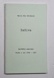 Zaživa - Opožděný samizdat - Verše z let 1954-1967