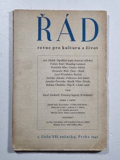 Řád - revue pro kulturu a život č.1/1941, VII. ročník